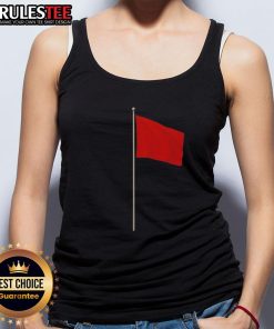 Good Red Flag Tank Top featuring a bold red flag graphic on a stylish black background, perfect for casual wear.