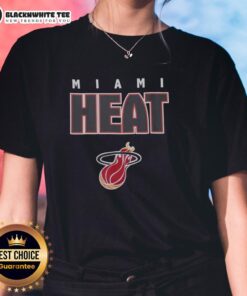 Good Red Miami Heat Throwback Ladies Tee featuring vintage logo design, perfect for fans and casual wear.