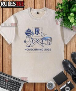 Good Rhode Island Rams Homecoming 2025 washed t-shirt featuring university logo and vibrant colors for fans.