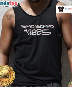 Good Sad Wizard Vibes tank top featuring a whimsical wizard design in vibrant colors, perfect for casual wear.
