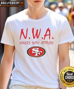 Alt Text: Good San Francisco 49ers N.W.A Niners With Attitude T-Shirt featuring bold graphics and vibrant team colors.