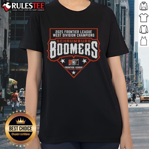 Good Schaumburg Boomers 2025 Frontier League West Division Champions Ladies Tee showcasing team pride and style.