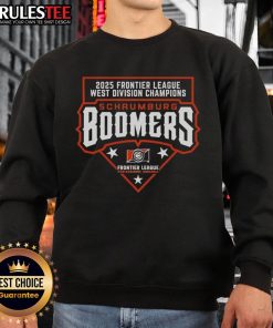 Good Schaumburg Boomers 2025 Frontier League West Division Champions sweatshirt showcasing team pride and victory.