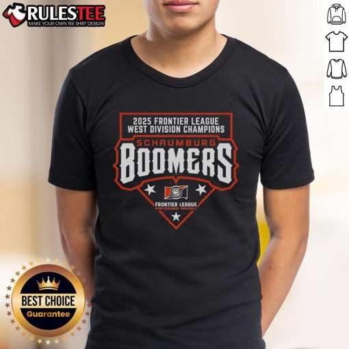 Good Schaumburg Boomers 2025 Frontier League West Division Champions T-Shirt featuring team logo and vibrant design.