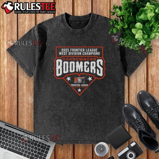 Good Schaumburg Boomers 2025 Frontier League West Division Champions washed t-shirt showcasing team pride and victory.