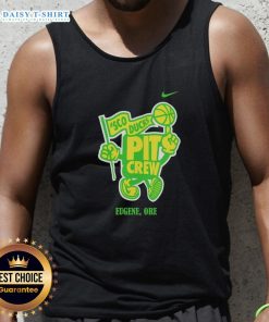 Alt Text: Good Sco Ducks Pit Crew wearing tank tops at a Eugene, Oregon event, showcasing team spirit and style.