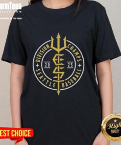 Seattle Mariners Division Champs 2025 Ladies Tee featuring vibrant team colors and logo for passionate fans.