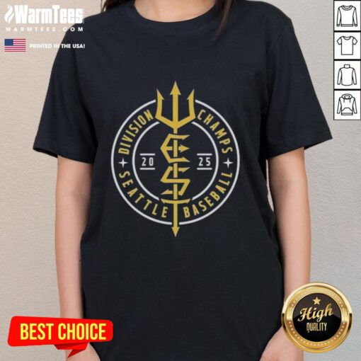Seattle Mariners Division Champs 2025 Ladies Tee featuring vibrant team colors and logo for passionate fans.