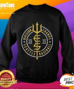 2025 Seattle Mariners Division Champs baseball sweatshirt featuring team colors and logo, perfect for fans.