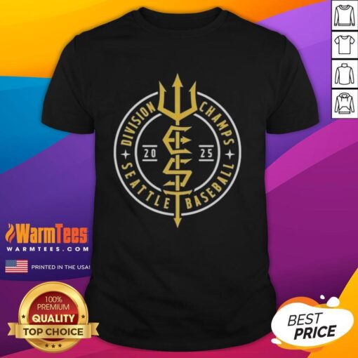 2025 Seattle Mariners Division Champs T-Shirt featuring bold graphics and a stylish design for baseball fans.