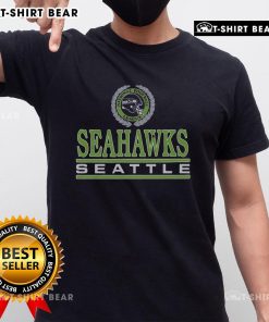 Stylish Seattle Seahawks crest t-shirt featuring vibrant team colors and logo, perfect for fans and game day wear.