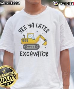 Alt Text: Good See You Later Excavator Duck Truck Tractor Toy T-Shirt for Kids, featuring fun graphics for boys and girls.
