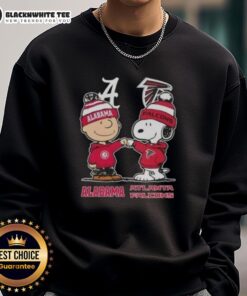 Alt Text: Good Snoopy and Charlie Brown Alabama Crimson Tide x Atlanta Falcons sweatshirt featuring vibrant graphics.