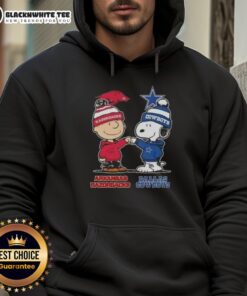 Good Snoopy and Charlie Brown Arkansas Razorbacks x Dallas Cowboys hoodie featuring vibrant graphics and cozy design.