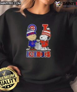 Alt Text: Good Snoopy and Charlie Brown Chicago Cubs sweatshirt featuring Illinois skyline design, perfect for fans.