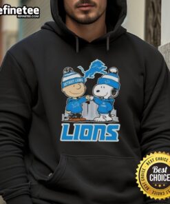 Good Snoopy and Charlie Brown Detroit Lions football skyline hoodie featuring a vibrant design for fans.