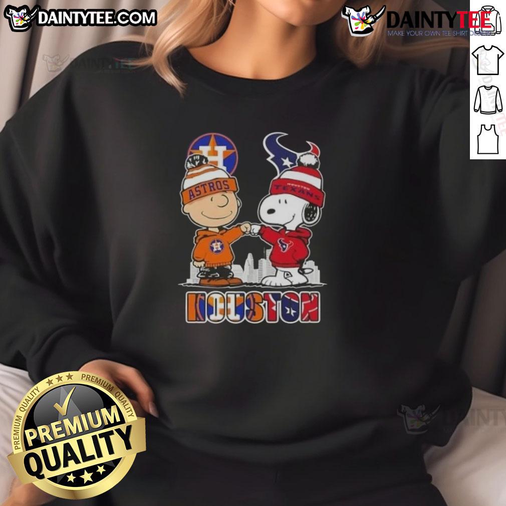 Good Snoopy And Charlie Brown Houston Sports Astros X Texans Skyline Sweatshirt Good Snoopy and Charlie Brown Houston Sports Astros X Texans Skyline Sweatshirt featuring iconic characters and city skyline.