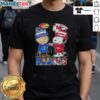 Good Snoopy and Charlie Brown Kansas City Sports Jayhawks X Chiefs skyline t-shirt featuring iconic characters and city skyline.
