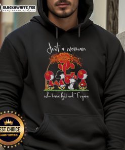 Alt Text: Good Snoopy and friend in USC Trojans football gear, showcasing a cozy Trojan hoodie for fall fans.