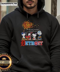 Good Snoopy and Friends Detroit autumn hoodie featuring festive designs for the most wonderful time of the year.
