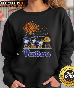 Good Snoopy and Friends Pitt Panthers sweatshirt for autumn, celebrating the most wonderful time of the year.