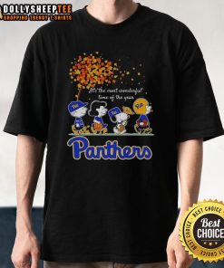 Good Snoopy and Friends Pitt Panthers autumn t-shirt featuring festive design for the most wonderful time of the year.