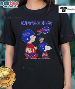 Good Snoopy and Friends Buffalo Bills NFL football lover ladies tee showcasing a fun design for fans.