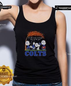 Good Snoopy and Friends X Indianapolis Colts autumn tank top featuring festive designs for the holiday season.
