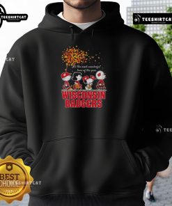 Good Snoopy and Friends x Wisconsin Badgers sports team autumn hoodie, perfect for cozy fall game days.