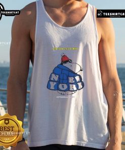 Good Snoopy New York State of Mind tank top featuring Snoopy in a vibrant cityscape, perfect for NYC lovers.