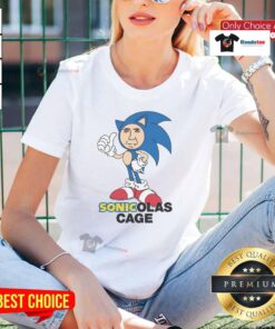 Good Sonicolas Cage Ladies Tee featuring a stylish design with vibrant colors, perfect for fans of unique graphic tees.