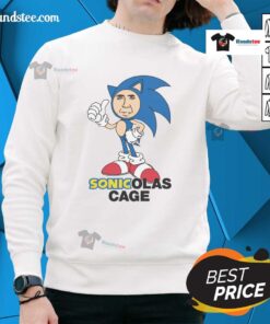 Good Sonicolas Cage Sweatshirt featuring a vibrant graphic design, perfect for fans of quirky pop culture fashion.