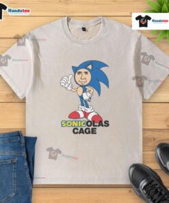 Good Sonicolas Cage washed t-shirt featuring a vintage design, perfect for casual wear and fan merchandise.