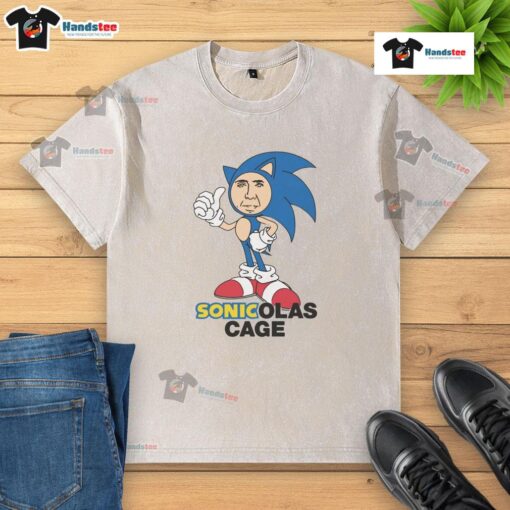Good Sonicolas Cage washed t-shirt featuring a vintage design, perfect for casual wear and fan merchandise.