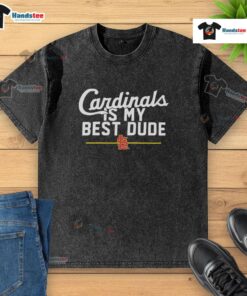 Alt Text: Good St. Louis Cardinals Is My Best Dude washed t-shirt featuring vibrant team colors and a casual style.
