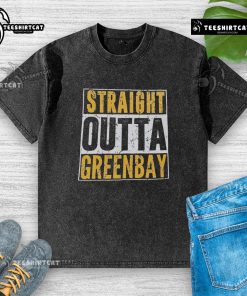 Alt Text: Good Straight Outta Green Bay Packers washed t-shirt featuring bold team logo and casual style for fans.