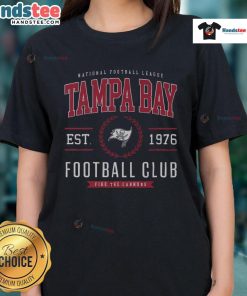 Good Tampa Bay Buccaneers Football Club ladies tee featuring vibrant team colors and stylish design for female fans.