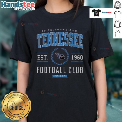Alt Text: Good Tennessee Titans Football Club ladies tee in team colors, perfect for female fans showing team spirit.
