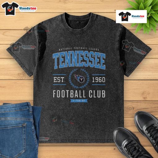 Good Tennessee Titans Football Club washed t-shirt featuring team logo, perfect for fans and casual wear.