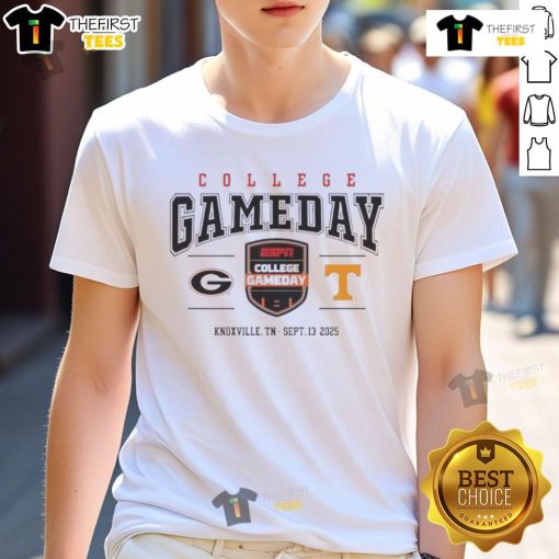 Good Tennessee Volunteers Vs Georgia Bulldogs Football 2025 Gameday T-Shirt featuring team logos and vibrant colors.