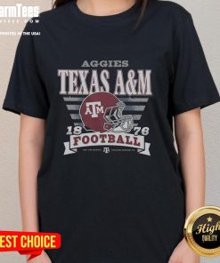 Alt Text: Good Texas A&M Aggies Stripe Splash Ladies Tee featuring bold stripes and vibrant team colors for stylish support.