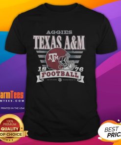 Alt Text: Good Texas A&M Aggies Stripe Splash T-Shirt featuring vibrant stripes and the Aggies logo, perfect for game day.