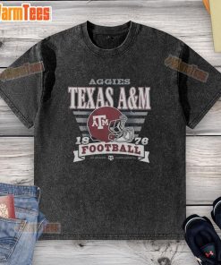 Good Texas A&M Aggies Stripe Splash Washed T-Shirt in maroon and white, perfect for fans and casual wear.