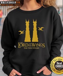 Good The Lord Of The Wings The Twin Towers sweatshirt featuring a unique design inspired by fantasy adventure themes.
