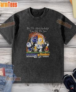 Alt Text: Good The Peanuts Penn State Saturdays Steelers Sundays t-shirt, perfect for fans celebrating the season.