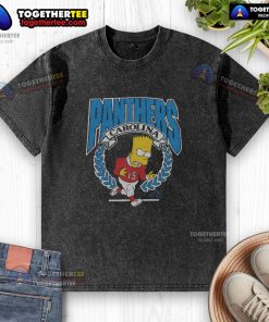 Good The Simpsons Bart X Carolina Panthers washed t-shirt featuring a vibrant graphic design and soft fabric.