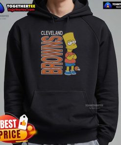 Alt Text: Good The Simpsons Bart X Cleveland Browns hoodie featuring Bart Simpson in Browns colors and logo.