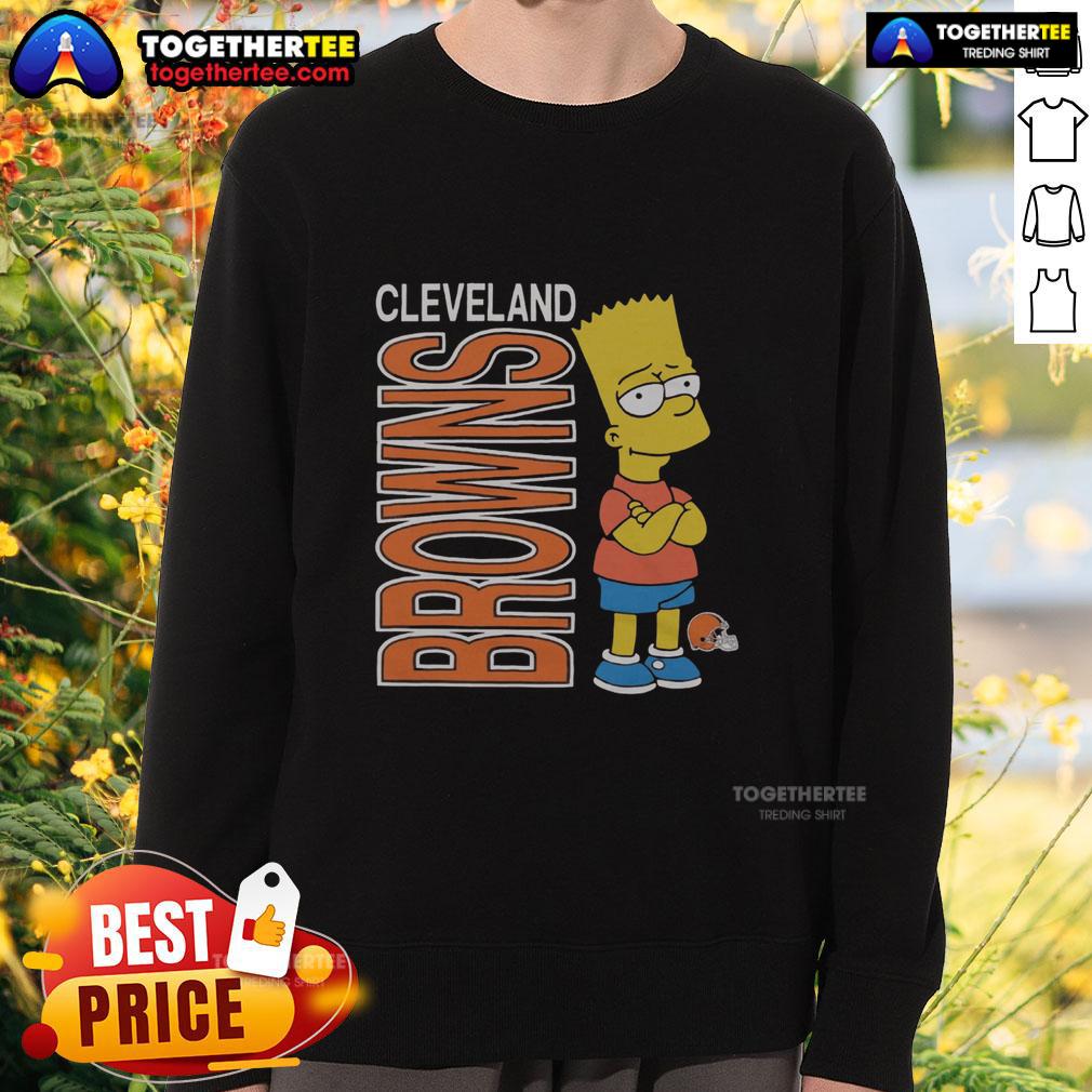 Good The Simpsons Bart X Cleveland Browns Sweatshirt Good The Simpsons Bart X Cleveland Browns sweatshirt featuring iconic cartoon design and team colors.