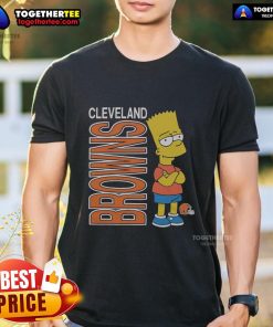 Good The Simpsons Bart X Cleveland Browns T-Shirt featuring Bart Simpson in Browns gear, perfect for fans and collectors.