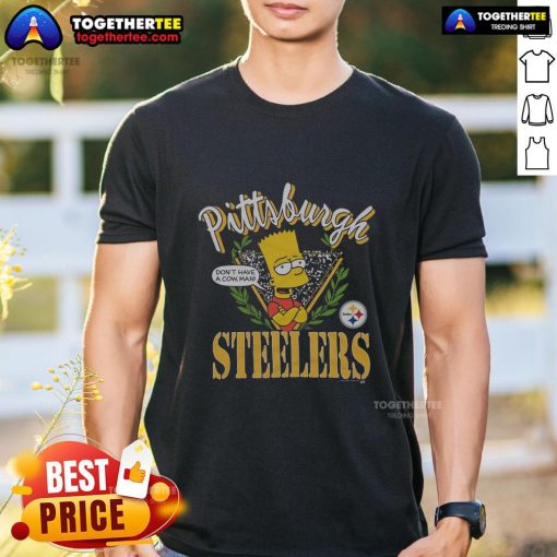 Good The Simpsons Bart X Pittsburgh Steelers T-Shirt featuring Bart Simpson in Steelers gear, perfect for fans and collectors.